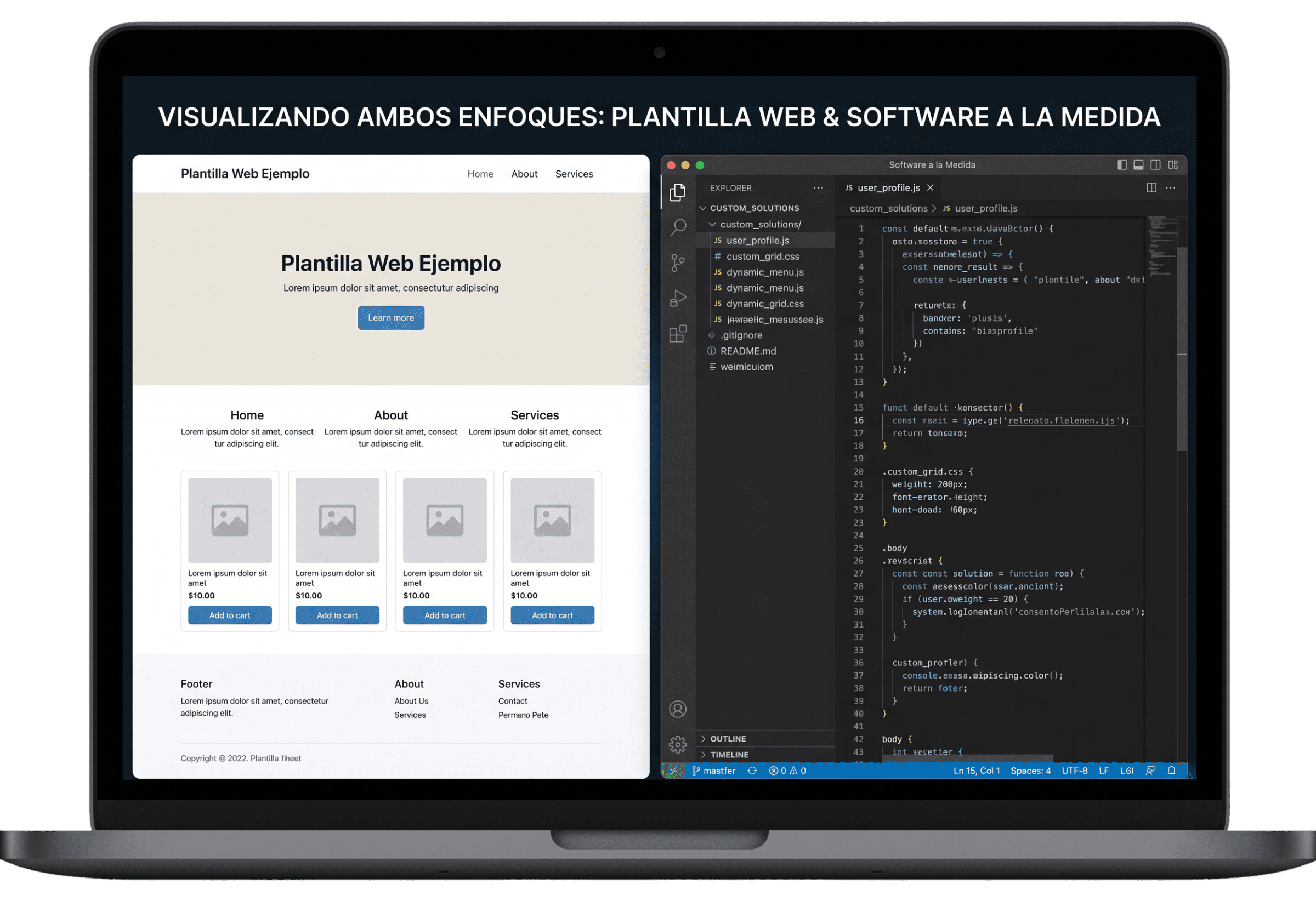 Ejemplo software a la medida y plantillas web