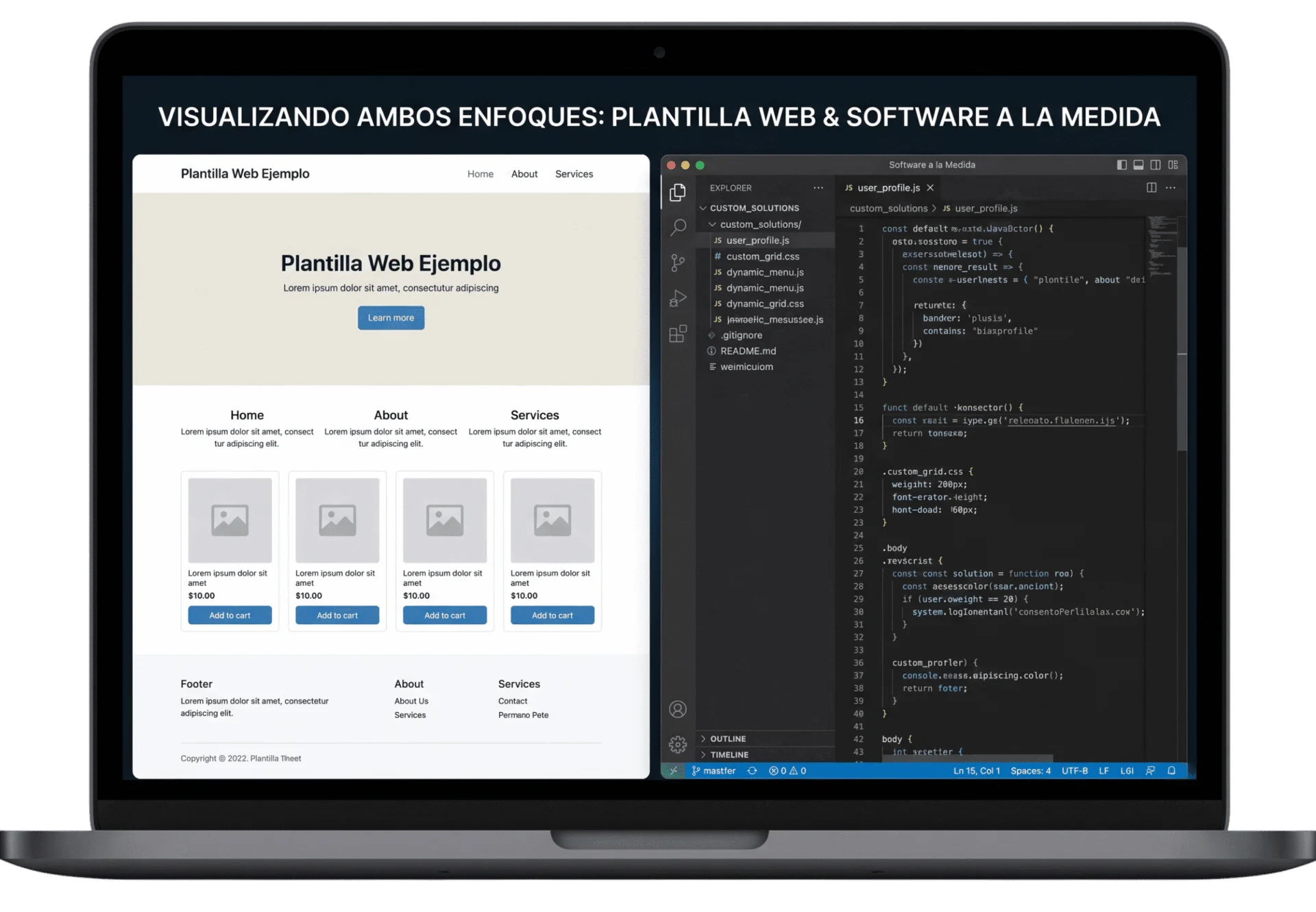 Ejemplo software a la medida y plantillas web